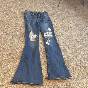 Women's Blue Distressed Jeans
